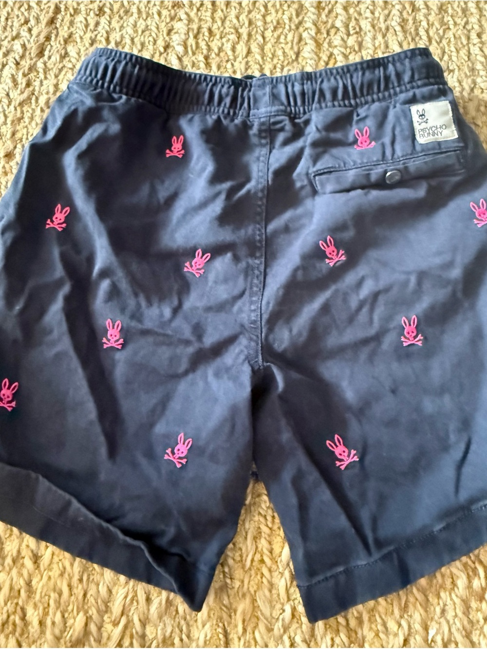 Psycho Bunny Boys Navy Drawstring Shorts Size 10/12 - Picture 2 of 3